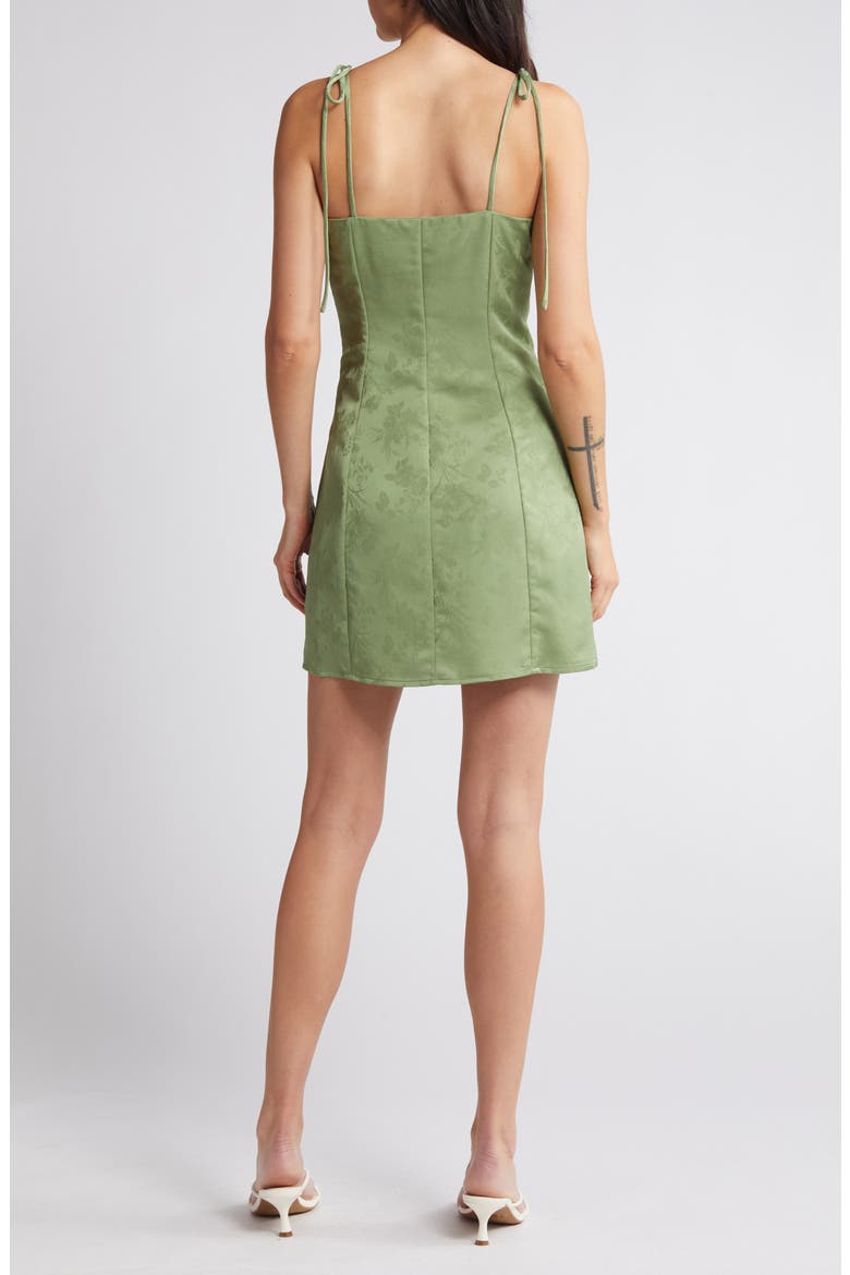 Verte Floral Jacquard Minidress, Alternate, color, GREEN