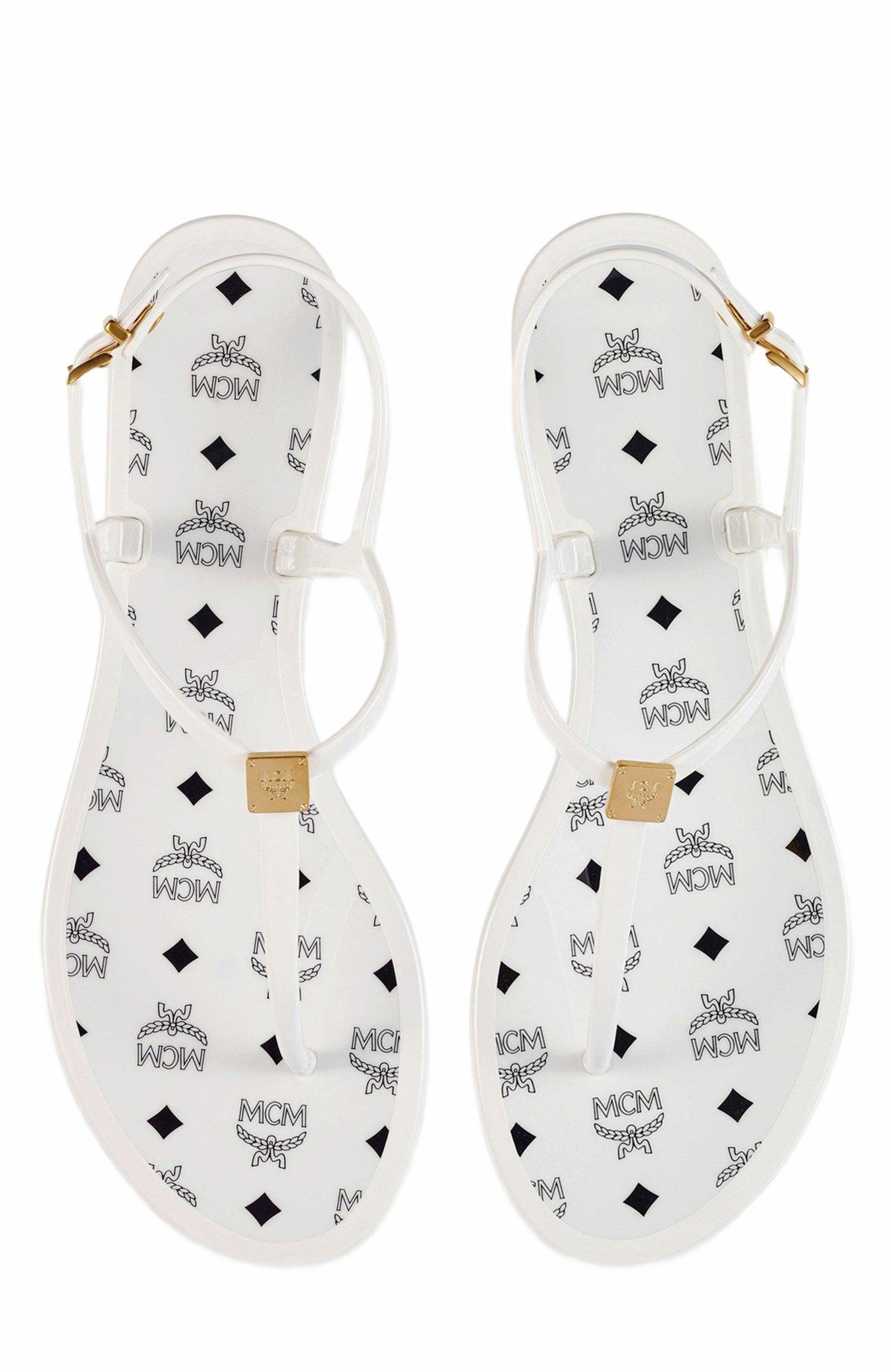 MCM Monogram Jelly Sandals, Alternate, color, 