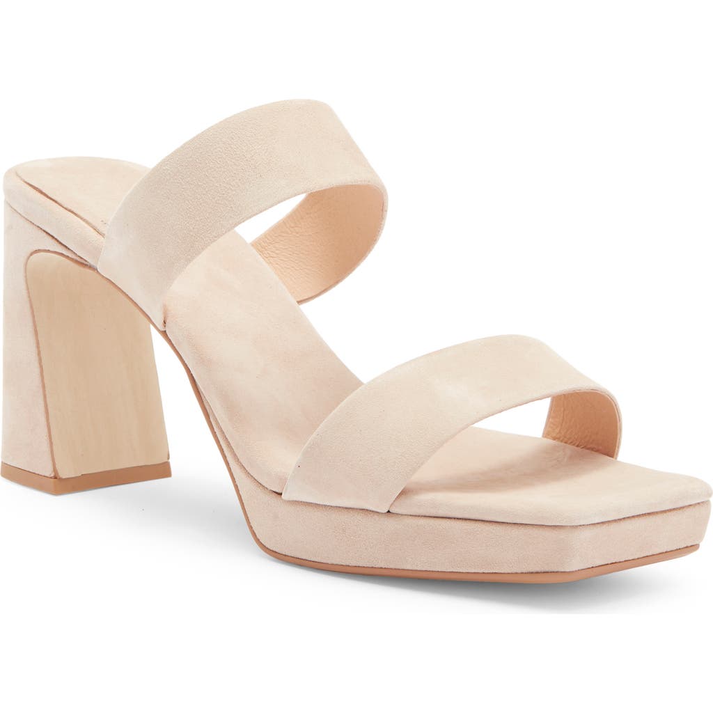 Jeffrey Campbell Danity Platform Slide Sandal In Beige Suede
