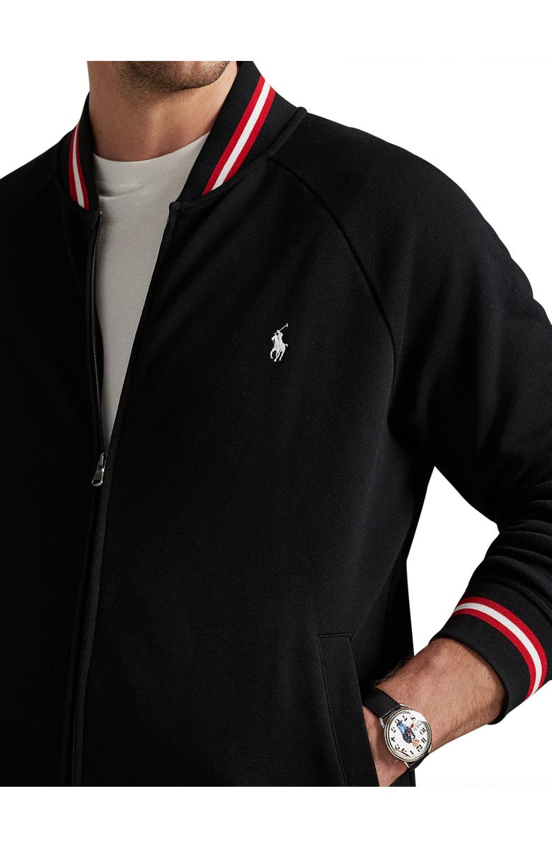 Polo Ralph Lauren Big & Tall Double-Knit Mesh Bomber Jacket, Alternate, color, Polo Black Multi