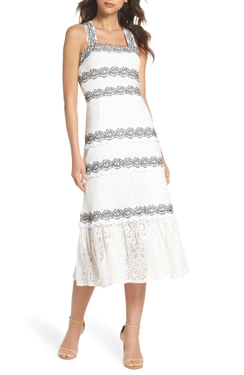 Foxiedox Frances Embroidered Lace Midi Dress | Nordstrom