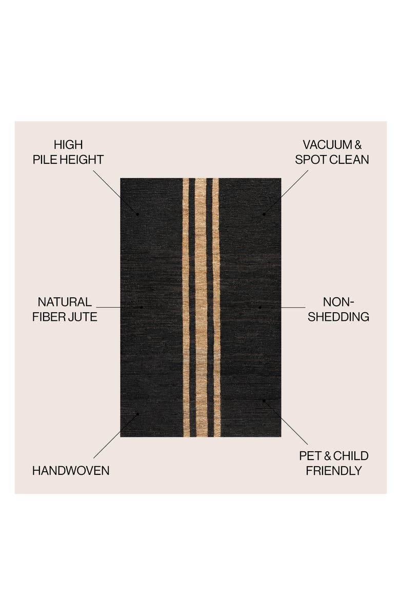 JONATHAN Y Olivier Rustic Beach House Wide Ticking Stripe Jute Area Rug, Alternate, color, Black/Natural