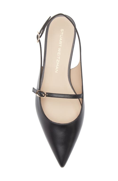 Stuart Weitzman 'emilia' Black Slingback Sandals With Adjustable Strap Closure