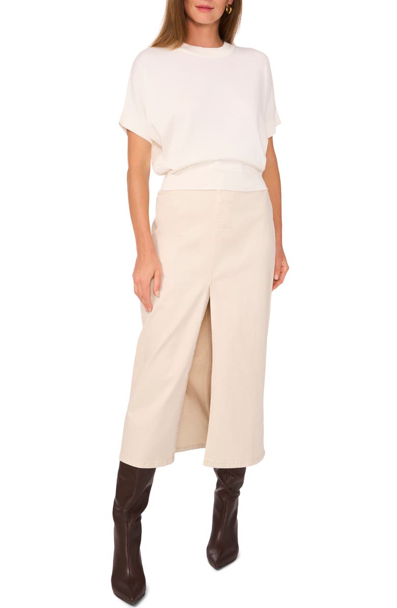 1.STATE Short Sleeve Sweater, Alternate, color, Antique White