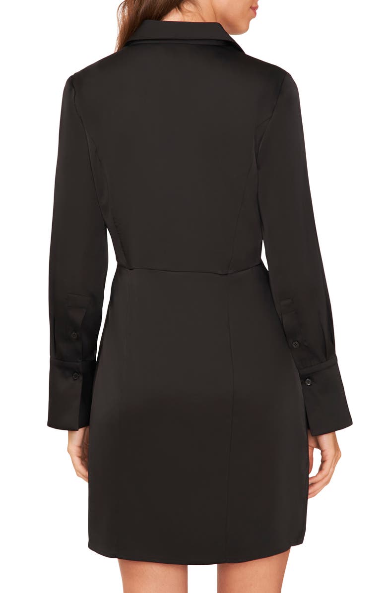 Halogen<sup>®</sup> Long Sleeve Shirtdress, Alternate, color, Rich Black