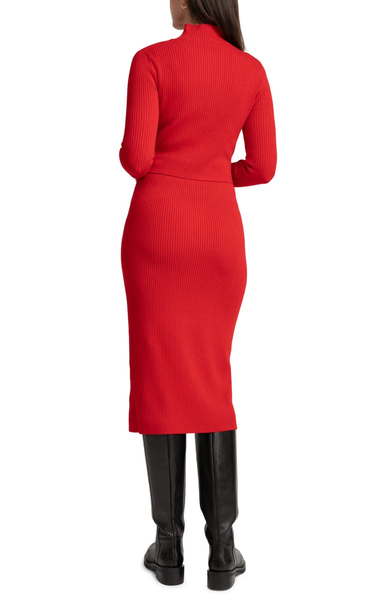 Seraphine Long Sleeve Rib Maternity/Nursing Body-Con Dress, Alternate, color, 