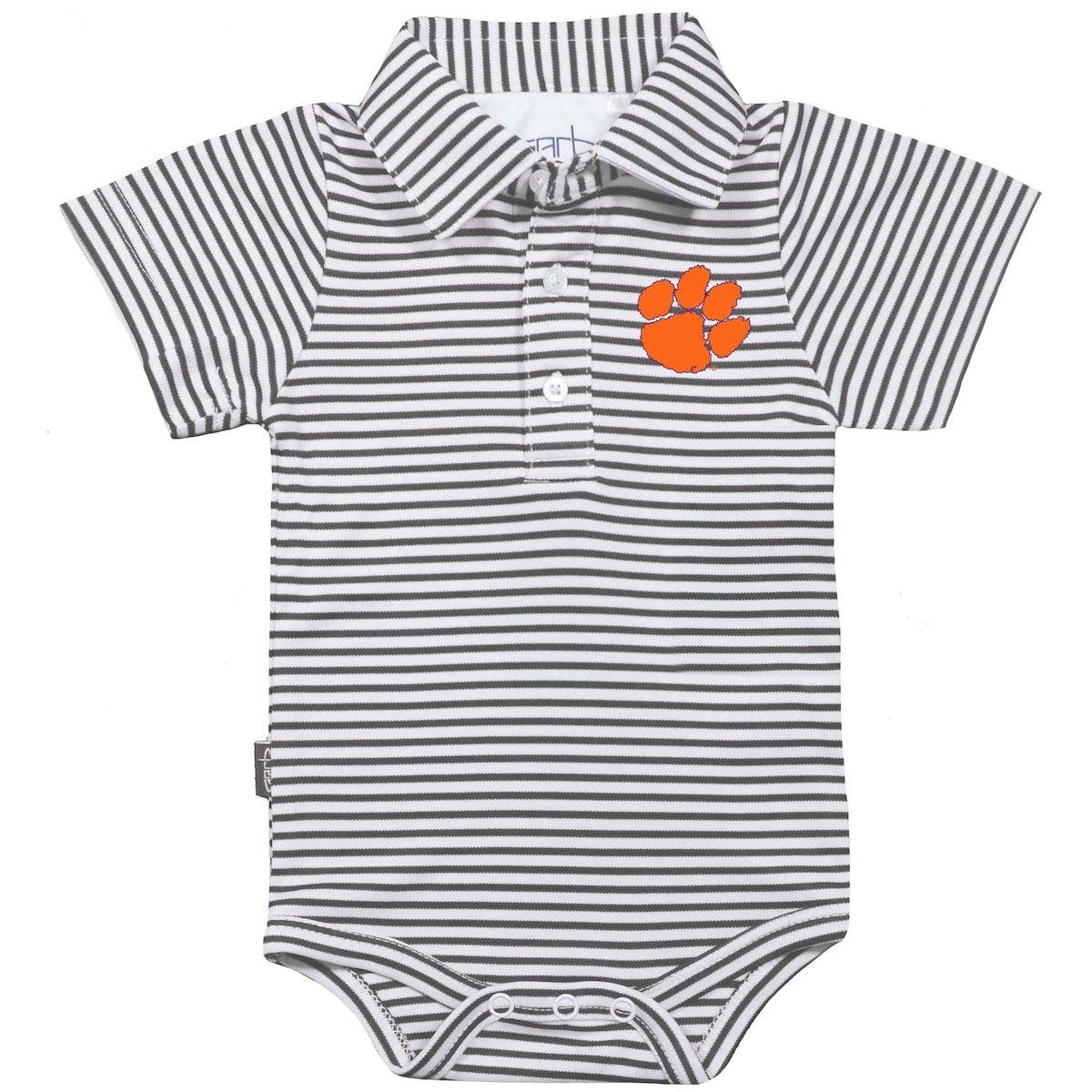 GARB Infant Garb Charcoal/White Clemson Tigers Carson Striped Short ...