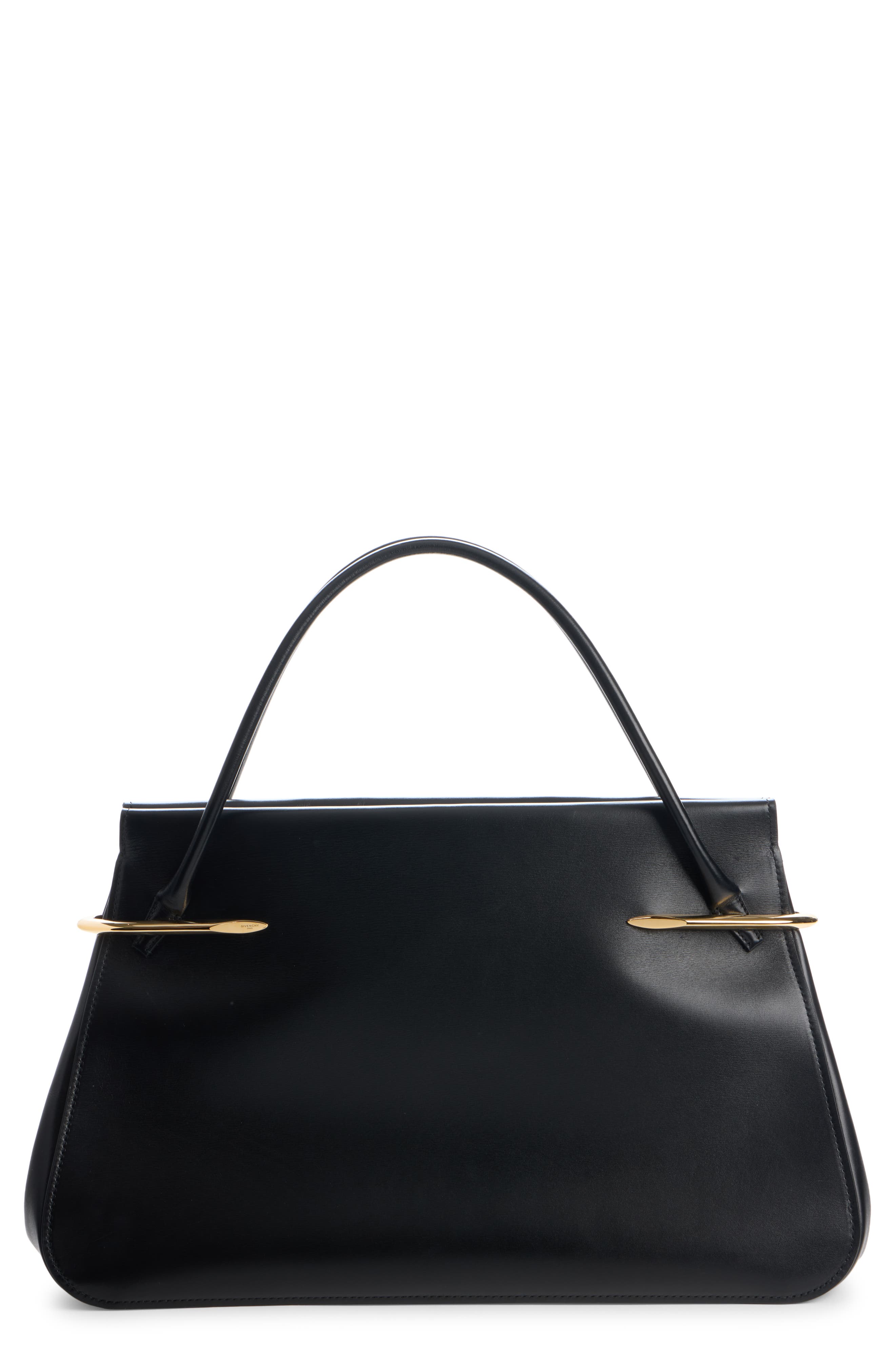 Givenchy Large Pinch Leather Top Handle Bag, Main, color, 001-Black