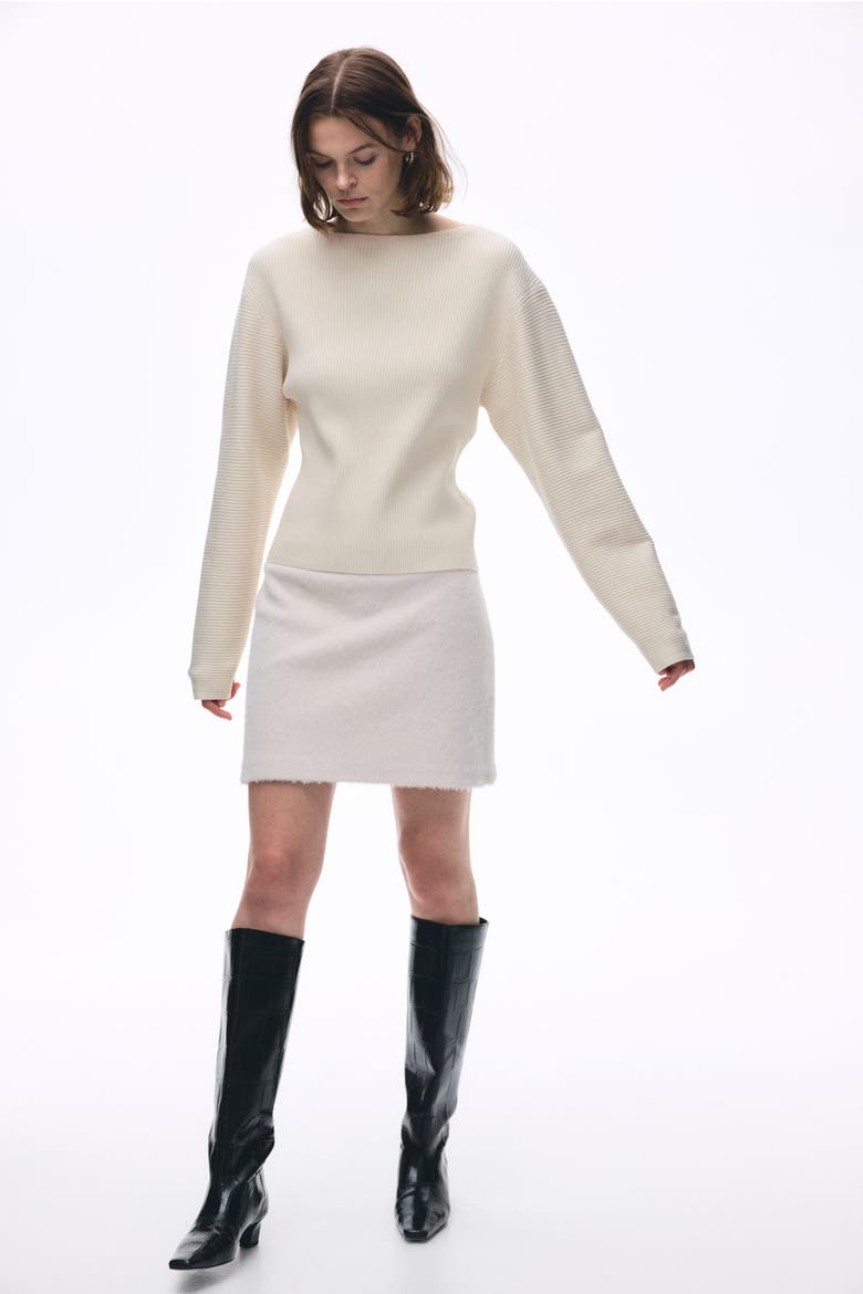 Rib-knit Top, Alternate, color, Light beige