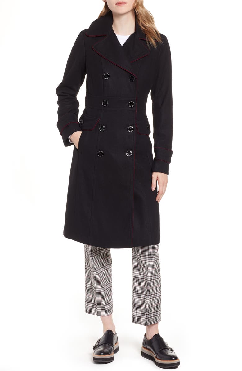 Kenneth Cole New York Wool Blend Military Coat, Main, color, 