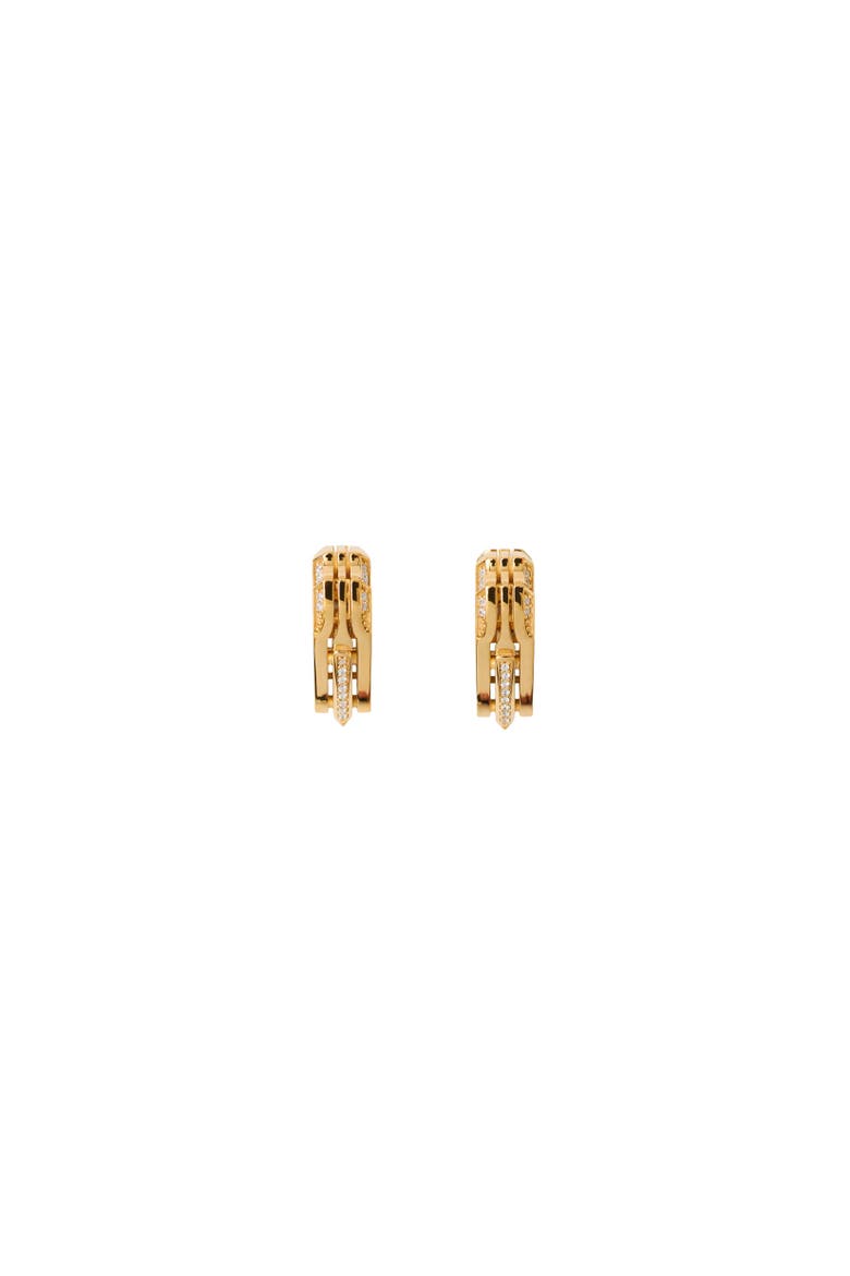 Small Shield Pavé Earrings, Alternate, color, Gold/clear