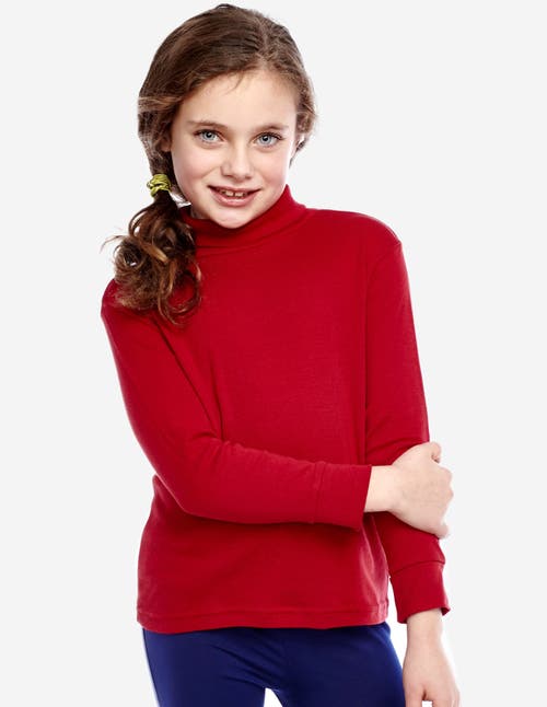 Leveret Kids Turtleneck, 100% Cotton, Solid Colors In Red
