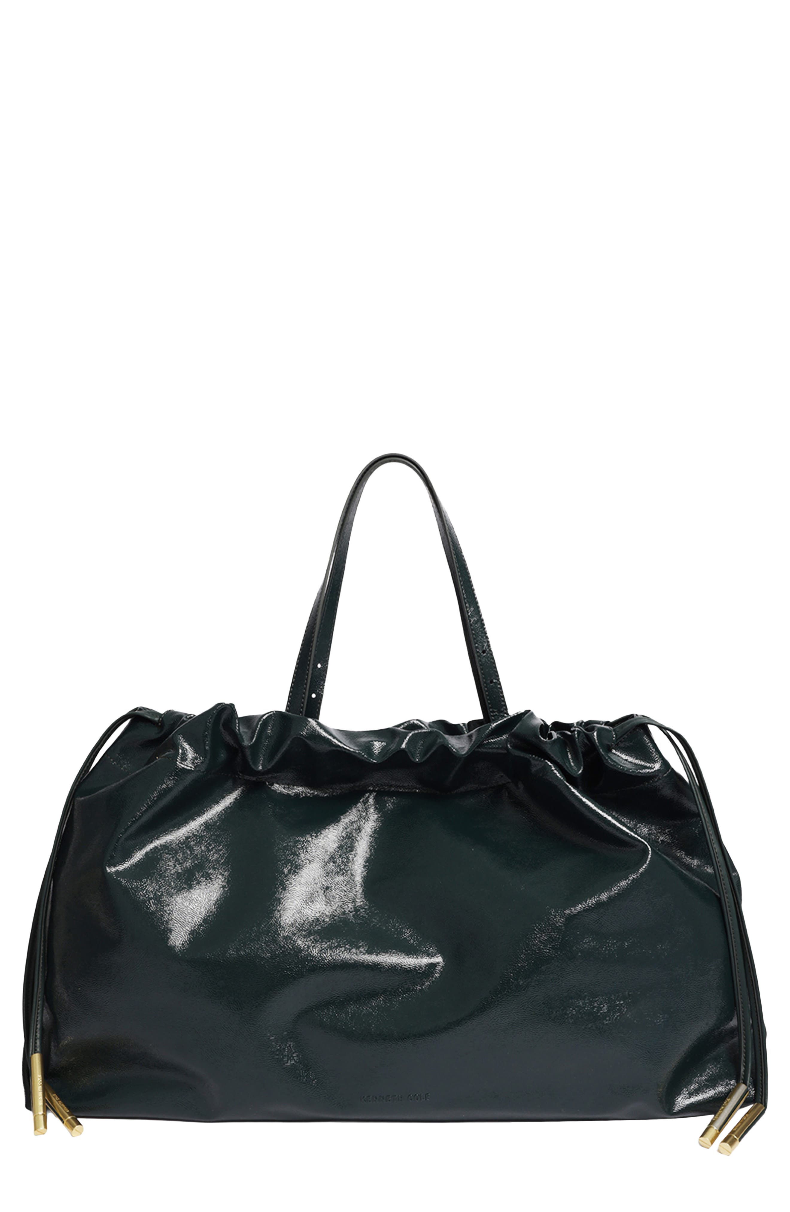 Riverside Oversized Faux Leather Tote, Main, color, LODEN