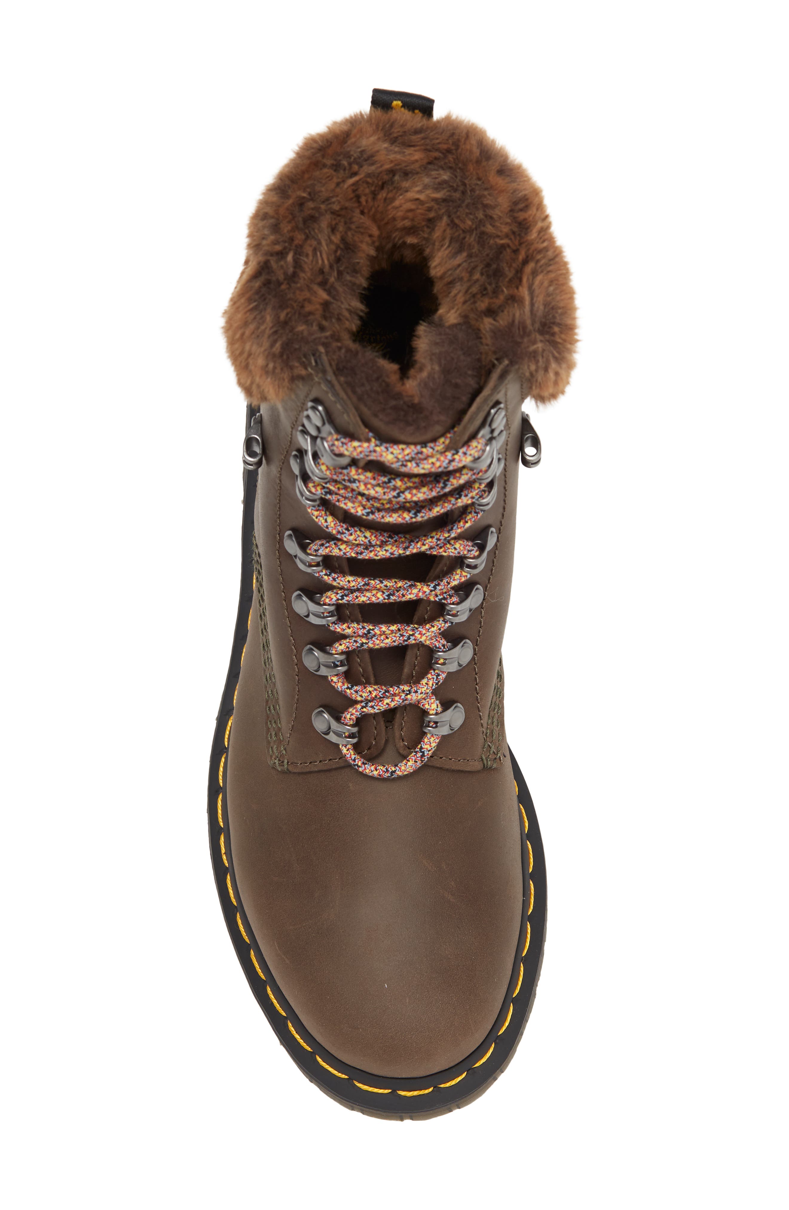 Dr. Martens 1460 Serena Faux Fur Trim Boot, Alternate, color, 