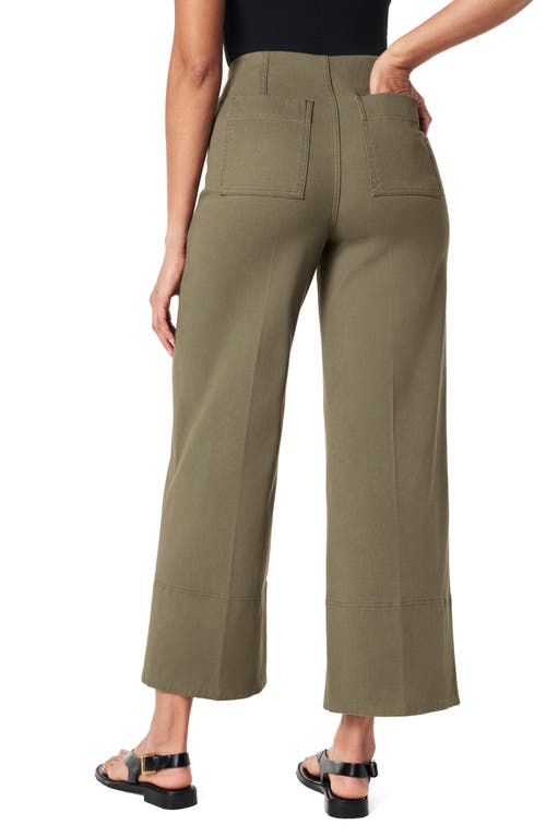 Spanx Olive Stretch-twill Wide-leg Trousers