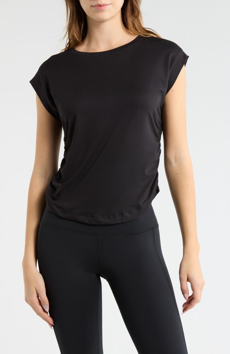 MARIKA Zoey Ruched Tank, Main, color, Black