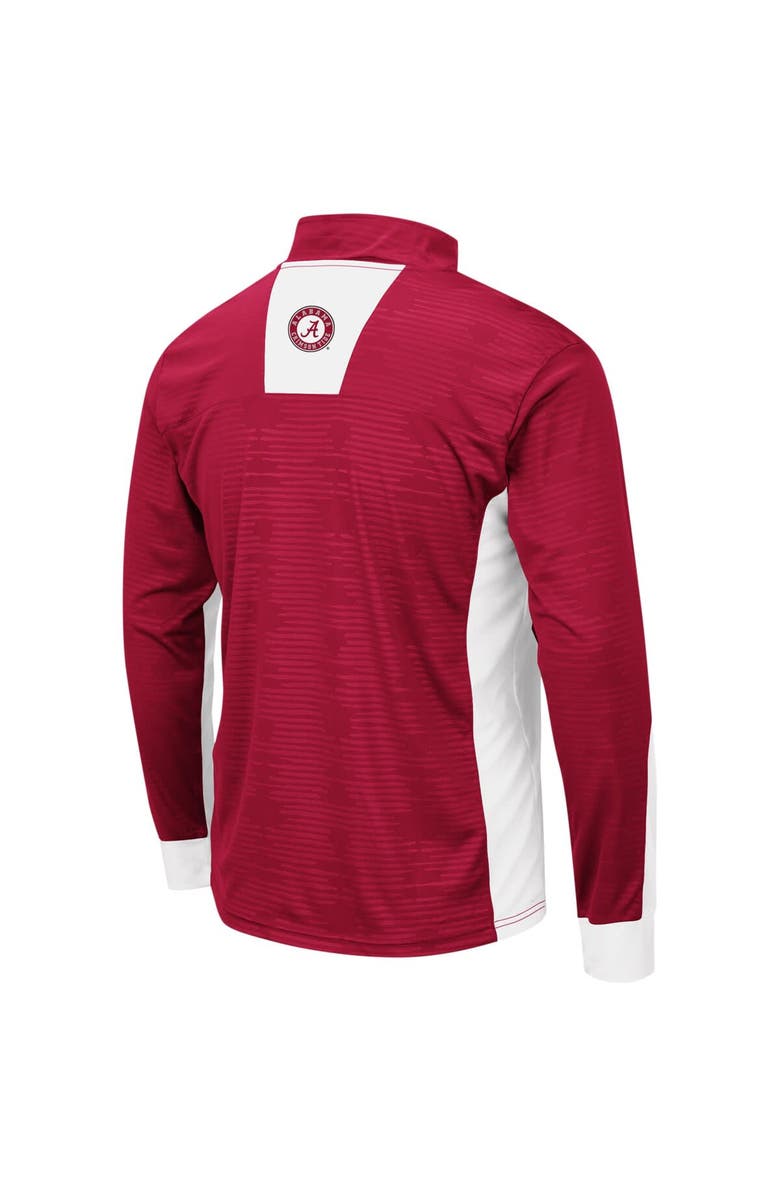 COLOSSEUM Men's Colosseum Crimson Alabama Crimson Tide Bart Windshirt Quarter-Zip Pullover Jacket, Alternate, color, 