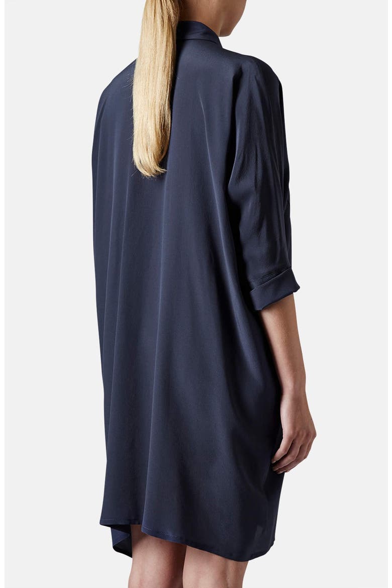 Silk Shirt Dress, Alternate, color, BLUE