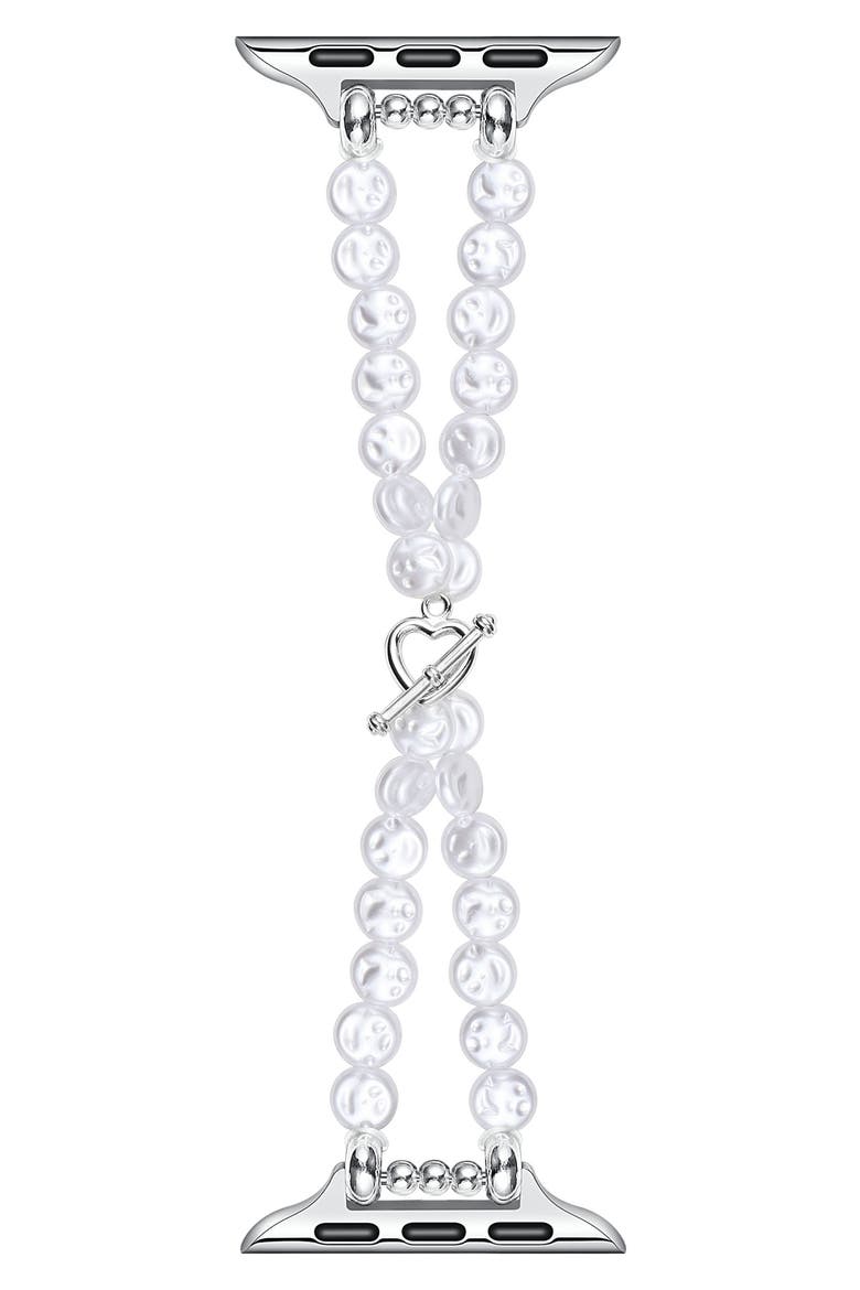 Eloise Imitation Pearl Apple Watch® Bracelet Watchband, Main, color, WHITE