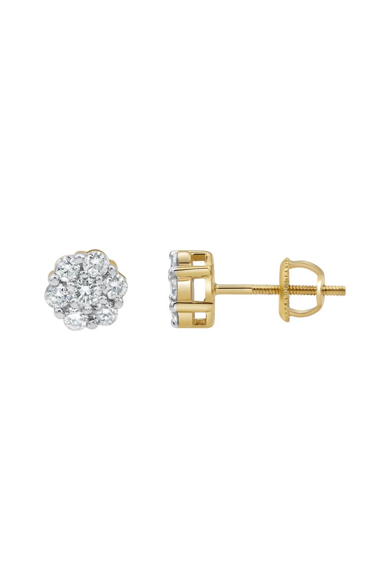 Meadow 0.5 Ct TW Lab Grown Diamond Cluster Studs 14K Gold Earrings, Alternate, color, 14K Yellow Gold