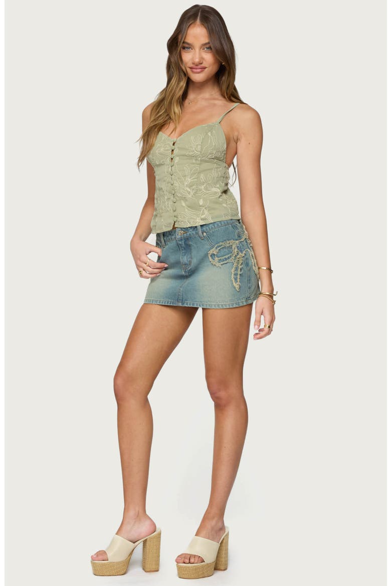 Embroidered Button-Up Camisole, Alternate, color, GREEN