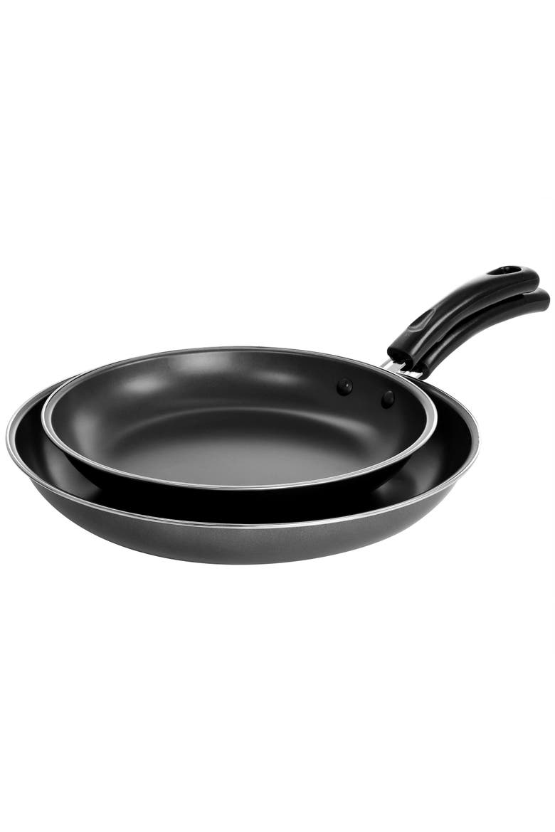Highberry 2 Piece 12in and 10in Frying Pan Set, Main, color, Metallic Grey