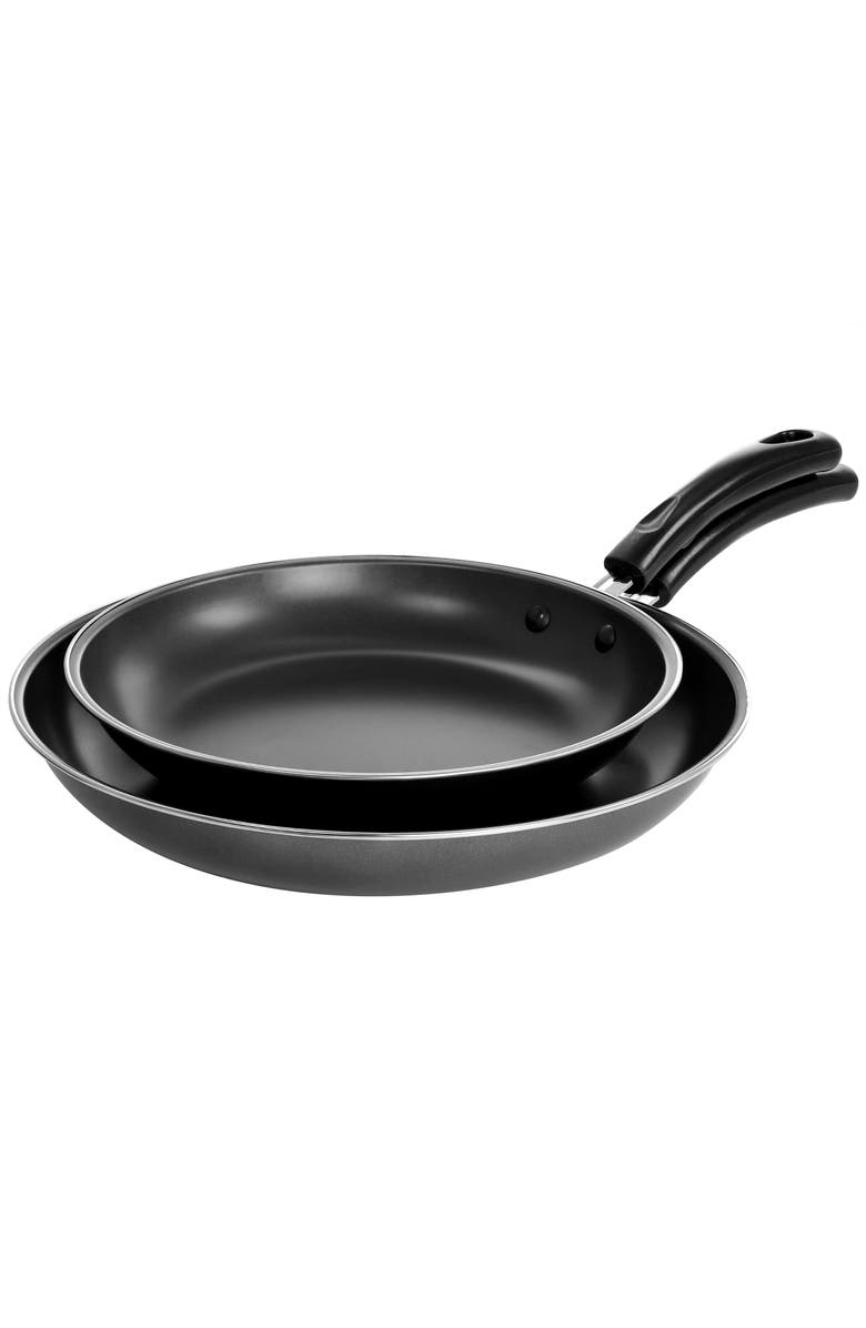 Gibson Everyday Highberry 2 Piece 12in and 10in Frying Pan Set, Main, color, Metallic Grey