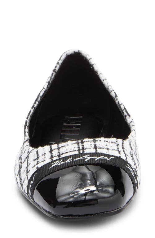 Shop Karl Lagerfeld Paris Zofia Cap Toe Tweed Flat
