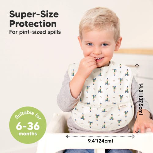 Keababies 3-pack Presto Waterproof Bibs In Toy Land