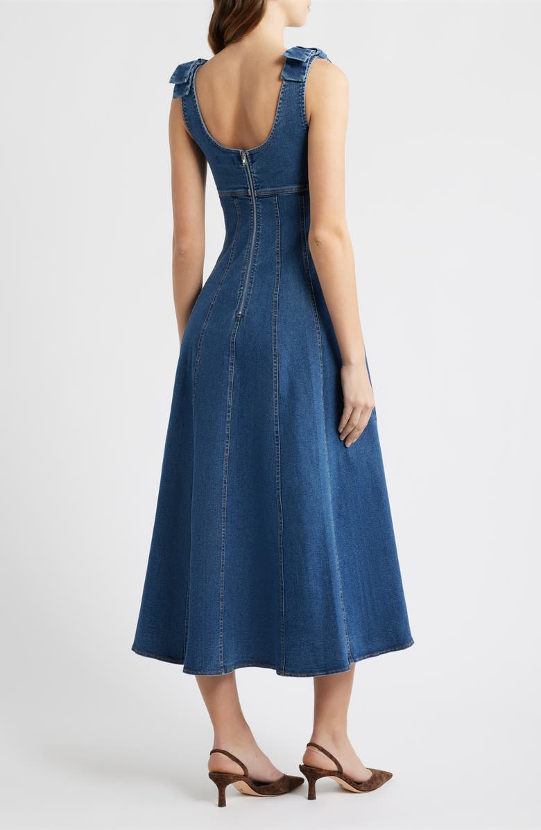 FREEMARKET Empire Waist Cotton Blend Denim Dress, Alternate, color, Denim