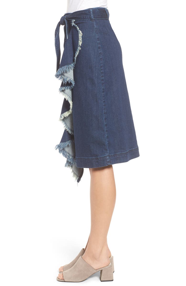 Halogen<sup>®</sup> RUFFLE FRONT DENIM SKIRT, Alternate, color,