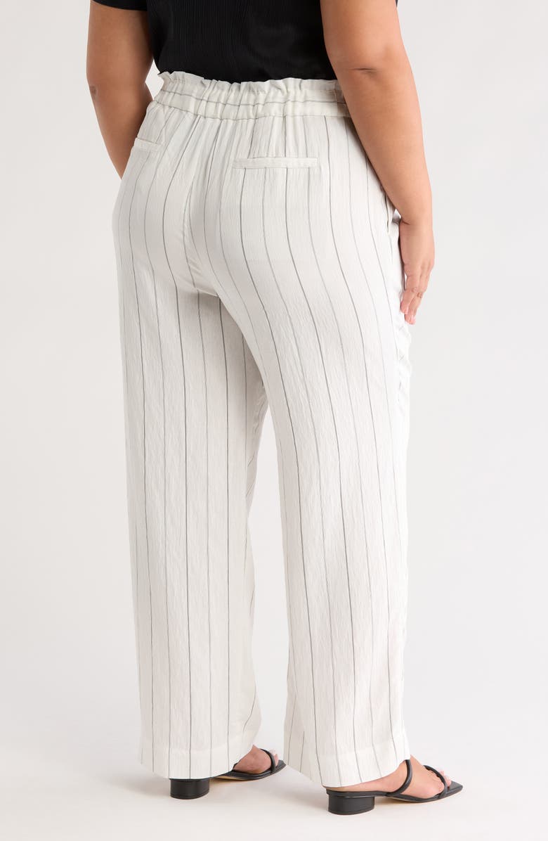 Vince Belted Stripe Wide Leg Pants, Alternate, color, Off White