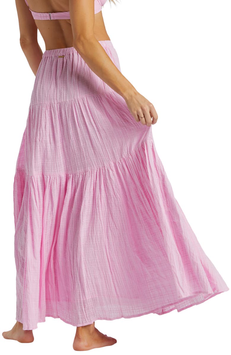 Billabong Sol Tiered Cotton Maxi Skirt, Alternate, color, 