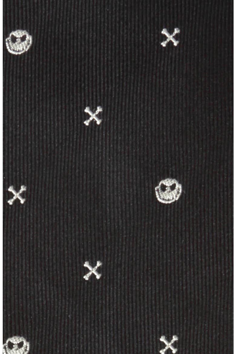 NIghtmare Before Christmas Jack Skellington Silk Tie, Alternate, color, BLACK