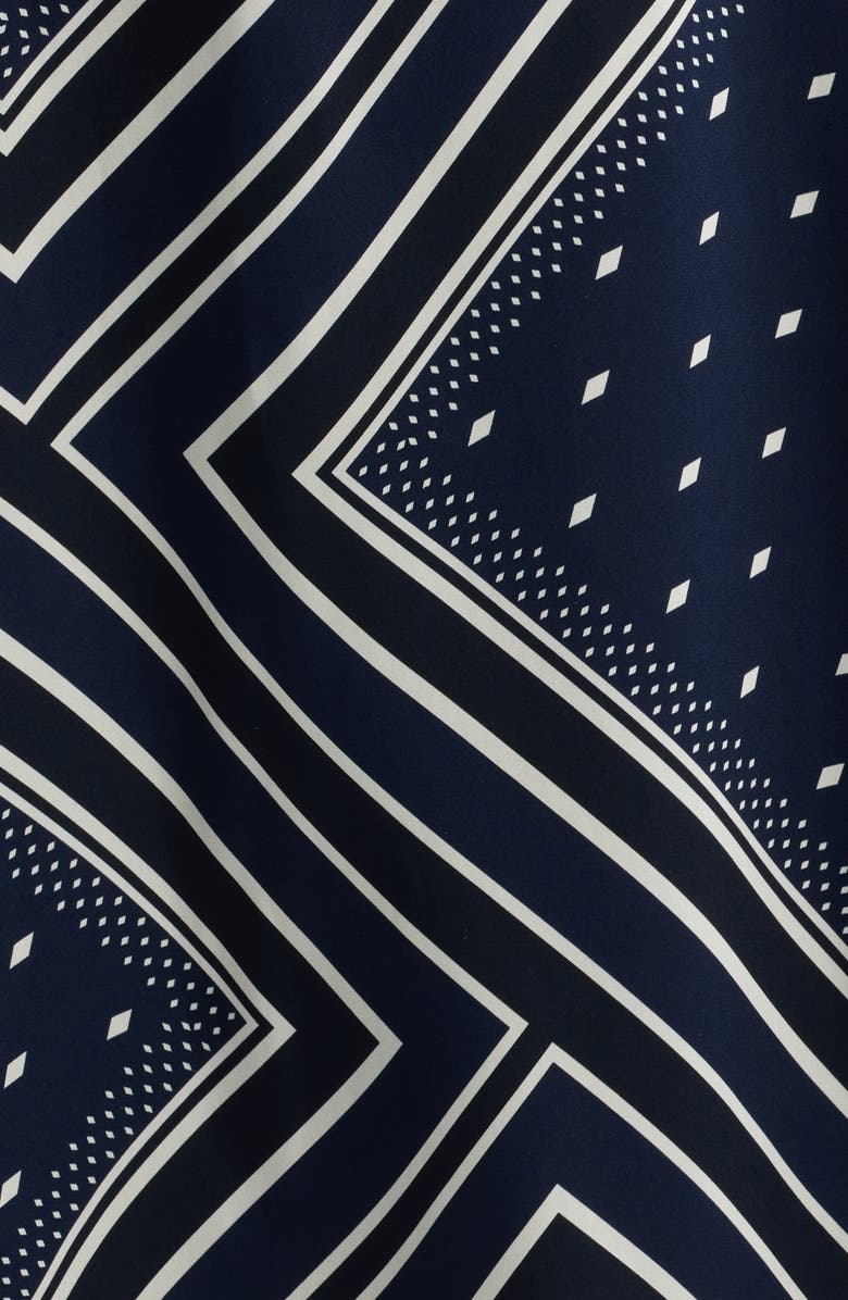 Elie Tahari The Hollie Diamond Rain Print Long Sleeve Silk Blend Midi Shirtdress, Alternate, color, Diamond Rain Print