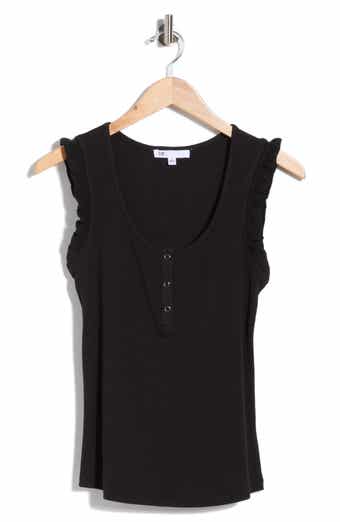 DR2 by Daniel Rainn Scoop Neck Rib Knit Henley