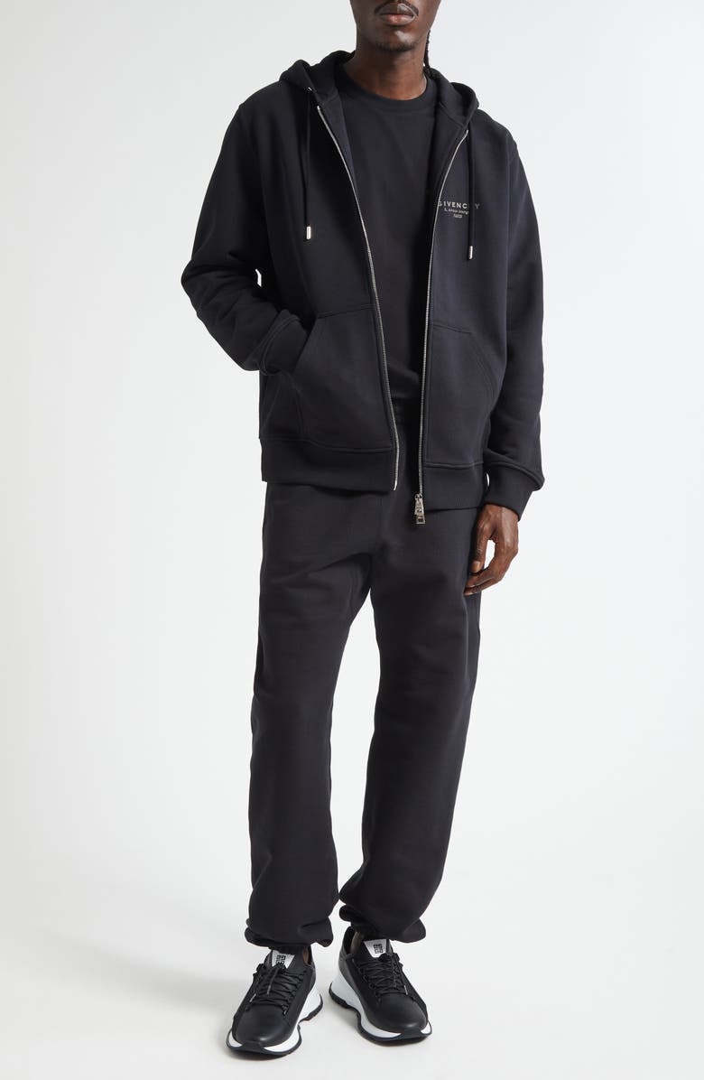 Givenchy Regular Fit Zip Hoodie, Alternate, color, Black