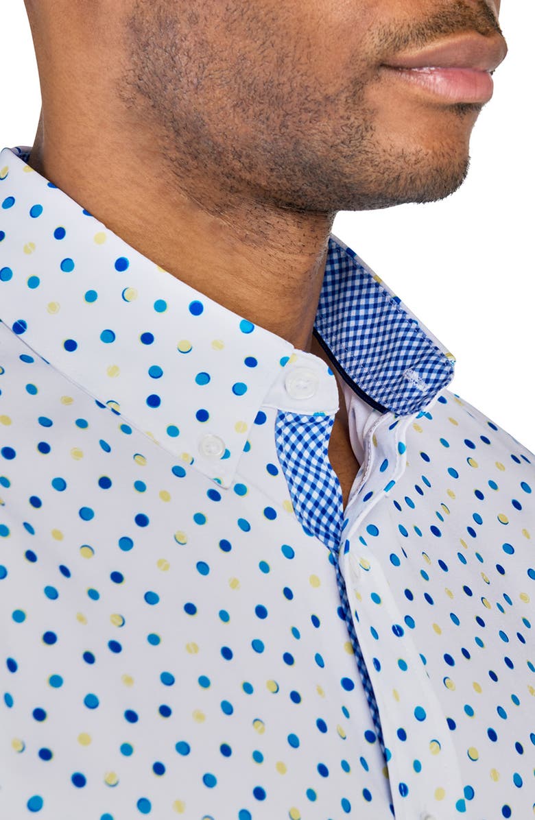 CONSTRUCT Slim Fit Tennis Ball Recycled 4-Way Stretch Performance Short Sleeve Shirt, Alternate, color, 