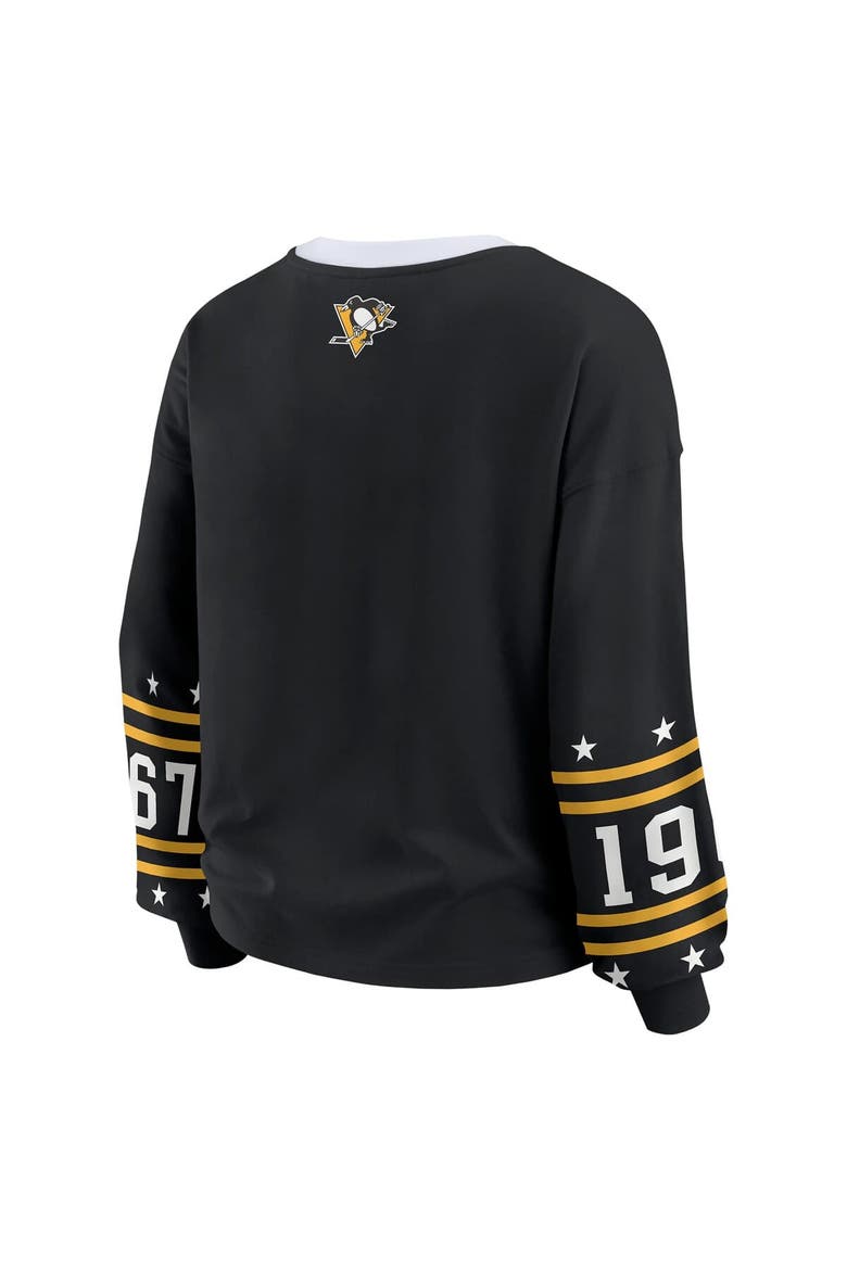 Women's WEAR by Erin Andrews Black Pittsburgh Penguins Long-Sleeve Sport T-Shirt, Alternate, color, Black