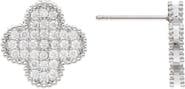 RIVKA FRIEDMAN Pavé Cubic Zirconia Clover Stud Earrings