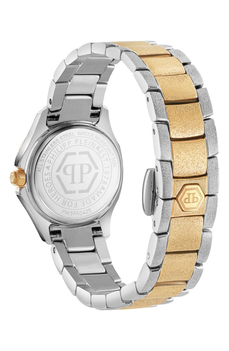 PHILIPP PLEIN $pectre Crystal Bezel Two-Tone Bracelet Watch, 23mm, Alternate, color, Two Tone