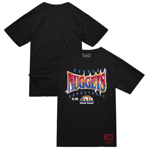 Men's Mitchell & Ness  Black Denver Nuggets Worldwide Collection Glow Up T-Shirt