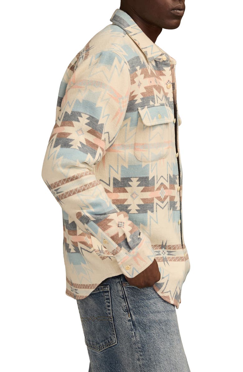 Lucky Brand Southwest Pattern Jacquard Cotton Button-Up Shirt, Alternate, color,
