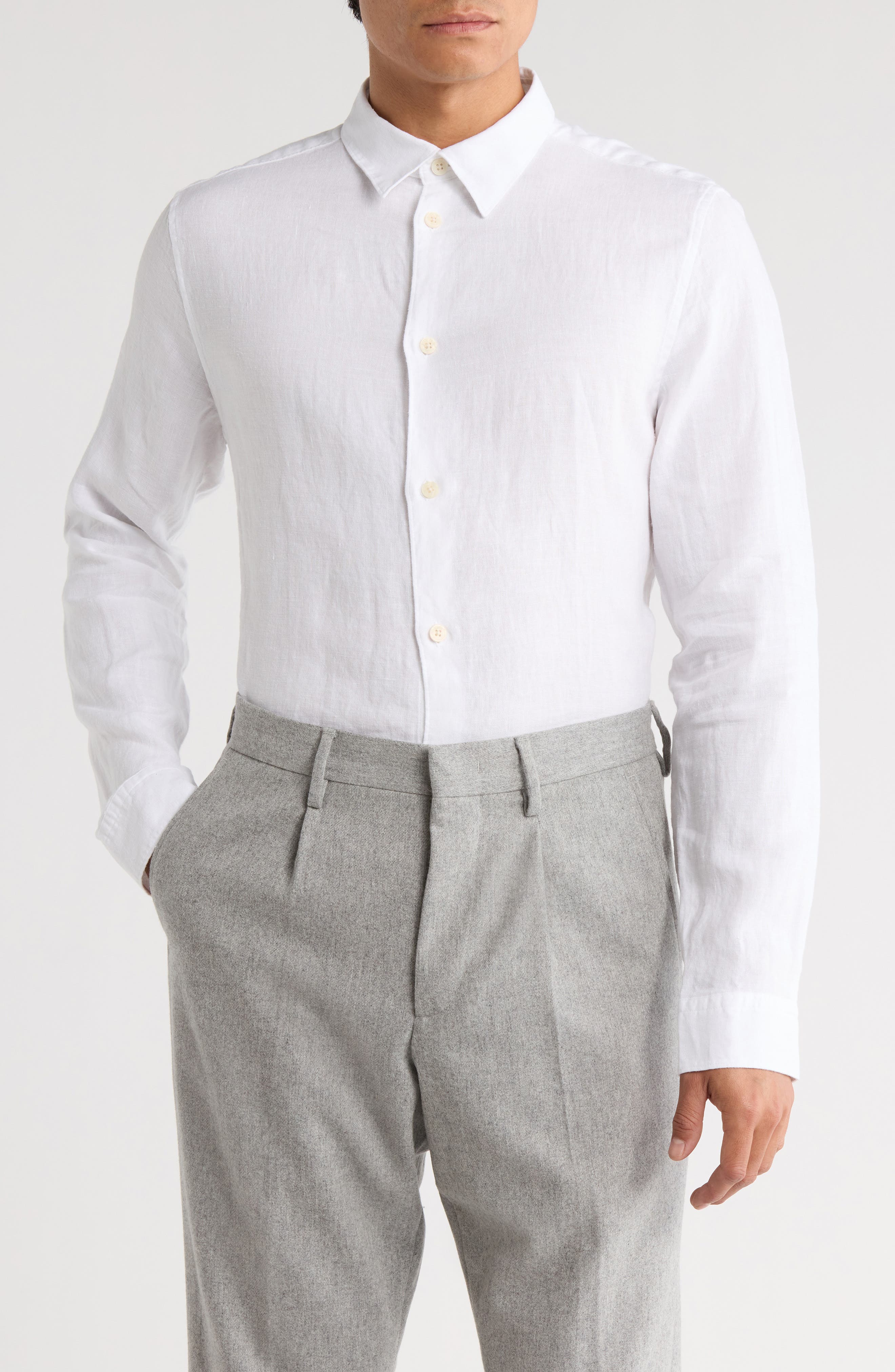 NN07 Enzo Linen Button-Up Shirt