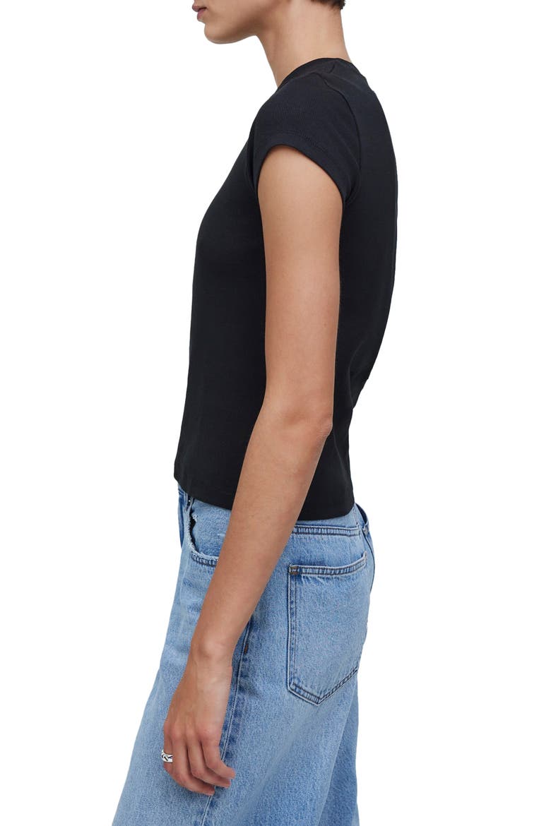 Supima® Cotton Rib T-Shirt, Alternate, color, TRUE BLACK
