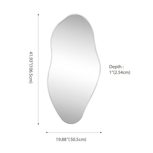 Jonathan Y Everly Irregular Framed Decorative Wall Mirror In Silver