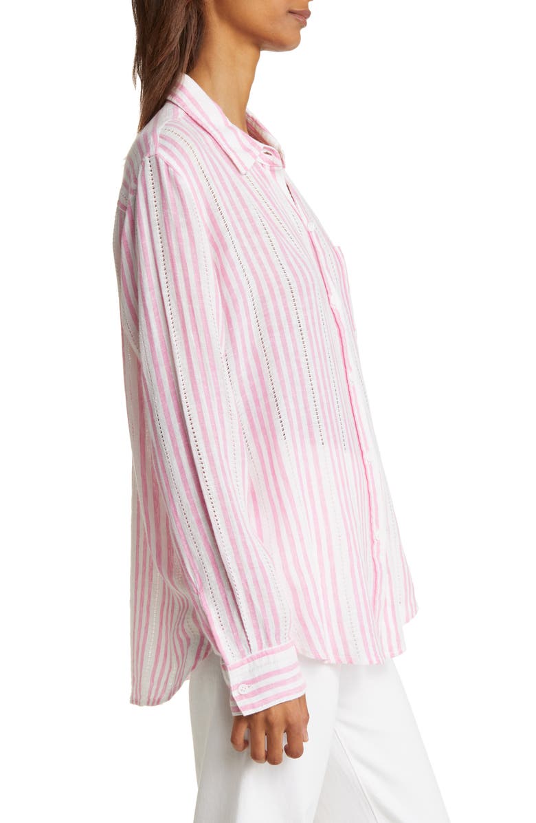 Rails Charli Stripe Linen Blend Shirt, Alternate, color, 
