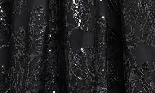 Tahari Asl Sequin Tie Waist Midi Dress In Black