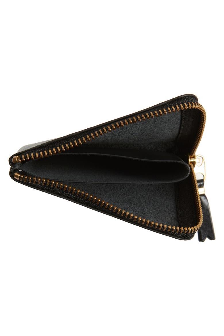 Classic Leather Half Zip Wallet, Alternate, color, BLACK