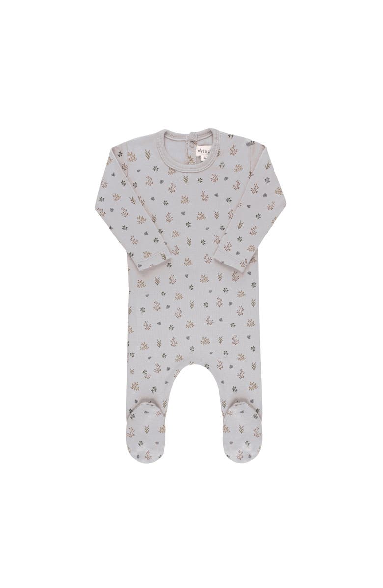 Ely's & Co. Garden Floral Print Collection - Footie, Main, color, Blue